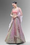 Shop Samyukta Singhania Multi Color Tissue, Net Embroidery, Beads, Multicolor Thread Lehenga Set Online at Aza Fashions Shop_Samyukta Singhania_Multi Color Tissue, Net Embroidery, Beads, Multicolor Thread Lehenga Set_Online_at_Aza_Fashions