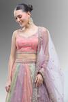Samyukta Singhania Multi Color Tissue, Net Embroidery, Beads, Multicolor Thread Lehenga Set at Aza Fashions Samyukta Singhania_Multi Color Tissue, Net Embroidery, Beads, Multicolor Thread Lehenga Set_at_Aza_Fashions