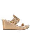5elements_Gold Rhinestones, Pearls Lotus Wedges _Online_at_Aza_Fashions