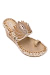 Shop_5elements_Gold Rhinestones, Pearls Lotus Wedges _Online_at_Aza_Fashions