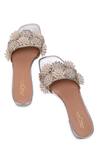 Shop_5elements_Silver Pearls Sabrina Slider Heel With Floral Embellishments _Online_at_Aza_Fashions