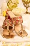Shop 5elements Red Sequins Charmy Heel With Gold Online at Aza Fashions Shop_5elements_Red Sequins Charmy Heel With Gold _Online_at_Aza_Fashions