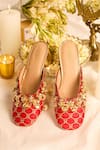 Buy_5elements_Red Embroidery, Beads Designer Nabhya Mule Heel _Online