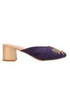 5elements_Purple Embroidery Mule Heels _Online_at_Aza_Fashions