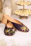 Buy_5elements_Purple Embroidery Mule Heels _at_Aza_Fashions