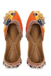 Shop_5elements_Orange Mahiya Embellished Jutti _at_Aza_Fashions