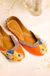 5elements_Orange Mahiya Embellished Jutti _at_Aza_Fashions