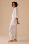 Buy_BUNKA_White Cotton Lace Mandarin Collar Ivory Cecile Tunic Kurta Set _Online_at_Aza_Fashions