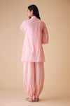 Shop_BUNKA_Pink Cotton Embroidery Cecile Harem Pants _at_Aza_Fashions