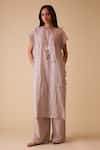 Buy_BUNKA_Beige Cotton Delna Palazzo Pants _at_Aza_Fashions