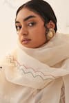 Shop_JANKI INDIA_Ivory Chanderi, Silk, Organza Embroidery Split V-neck Kurta Set _Online_at_Aza_Fashions