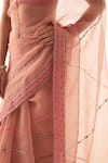 Shop_JANKI INDIA_Peach Organza, Chanderi, Cotton Embroidery Sweetheart Neck Saree Set _Online_at_Aza_Fashions