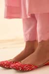 JANKI INDIA_Pink Chanderi Embroidery Round Neck Kurta Set With Pant _Online_at_Aza_Fashions
