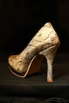 Shop_Miraki_Black Embroidery Brocade And Gold Pumps _Online_at_Aza_Fashions