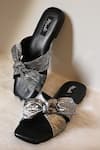 Miraki_Gray Bow Slide Flats _Online_at_Aza_Fashions