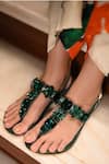 Buy_Miraki_Green Stones Embellished Heels _at_Aza_Fashions