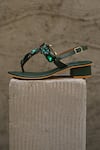 Buy_Miraki_Green Stones Embellished Heels _Online_at_Aza_Fashions