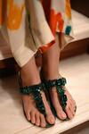 Miraki_Green Stones Embellished Heels _at_Aza_Fashions