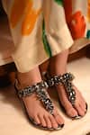 Buy_Miraki_Silver Crystals, Stones Embellished Gun Metal Heels _at_Aza_Fashions