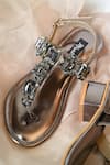 Shop_Miraki_Silver Crystals, Stones Embellished Gun Metal Heels _Online_at_Aza_Fashions