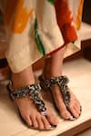 Miraki_Silver Crystals, Stones Embellished Gun Metal Heels _Online