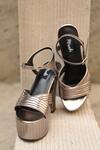 Buy_Miraki_Silver Block Heels With Stitching Details _at_Aza_Fashions