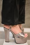 Miraki_Silver Block Heels With Stitching Details _Online_at_Aza_Fashions