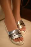 Buy_Miraki_Silver Slip-on Metallic Wedges _at_Aza_Fashions