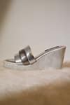 Miraki_Silver Slip-on Metallic Wedges _Online_at_Aza_Fashions