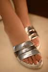 Buy_Miraki_Silver Slip-on Metallic Wedges 