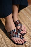 Buy_Miraki_Brown Printed Slide In Flats _Online_at_Aza_Fashions