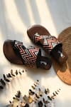 Shop_Miraki_Brown Printed Slide In Flats _at_Aza_Fashions