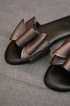 Buy_Miraki_Black Double Bow Gun Metal Flats _Online_at_Aza_Fashions