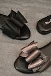 Buy_Miraki_Black Double Bow Gun Metal Flats 