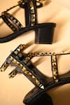 Shop_Miraki_Black Studs Gold Studded Heels With Ankle Straps 