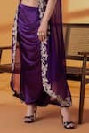 RAJ ARORA_Purple Cut Work Round Neck Crepe And Organza Embellished Set _Online_at_Aza_Fashions