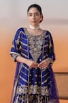 RAJ ARORA_Purple Crepe, Net Sequins, Pearls, Crystals Zardosi Gharara Set With Dupatta _Online_at_Aza_Fashions