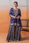 Buy_RAJ ARORA_Purple Crepe, Net Sequins, Pearls, Crystals Zardosi Gharara Set With Dupatta _at_Aza_Fashions