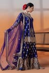 RAJ ARORA_Purple Georgette, Net Embroidery, Sequins, Crystals Silk Applique Sharara Set _at_Aza_Fashions
