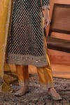RAJ ARORA_Green Georgette Sequins Round Neck Bottle Jora Set _at_Aza_Fashions