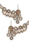 Shop_Vaidaan_Pearls, Beads Antique Gold And Silver Dangler Earrings _at_Aza_Fashions