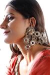Vaidaan_Pearls, Beads Antique Gold And Silver Dangler Earrings _Online_at_Aza_Fashions
