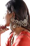 Buy_Vaidaan_Pearls, Beads Antique Gold And Silver Dangler Earrings _at_Aza_Fashions