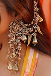 Vaidaan_Gold Plated Pearls, Beads Zoya Antique And Silver Earrings _Online_at_Aza_Fashions