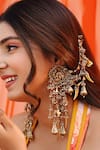 Buy_Vaidaan_Gold Plated Pearls, Beads Zoya Antique And Silver Earrings _at_Aza_Fashions