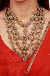 Buy_Vaidaan_Silver Plated Amrita Antique Gold Necklace _at_Aza_Fashions