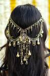 Buy_Vaidaan_Silver Pearls, Beads Antique Gold And Hair Accessory _at_Aza_Fashions