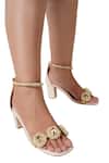 Vaidaan Gold Pearls, Beads Embellished Heels Online at Aza Fashions Vaidaan_Gold Pearls, Beads Embellished Heels _Online_at_Aza_Fashions