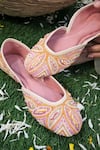 Shop_Vaidaan_Pink Rosy Embellished Jutti _at_Aza_Fashions