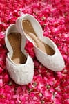 Shop_Vaidaan_White Pearl Embellished Elsa Jutti _at_Aza_Fashions